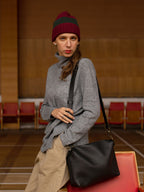 ROBIN Leather Handbag Large - Black